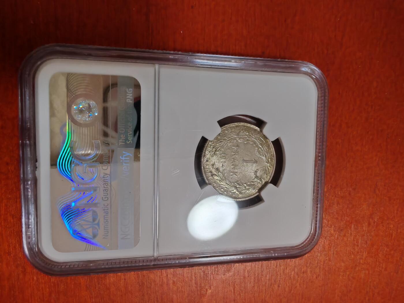 长老汇龙年精选第三十五场拍卖  1914 比利时1法郎银币，NGC MS63分，弗莱芒语