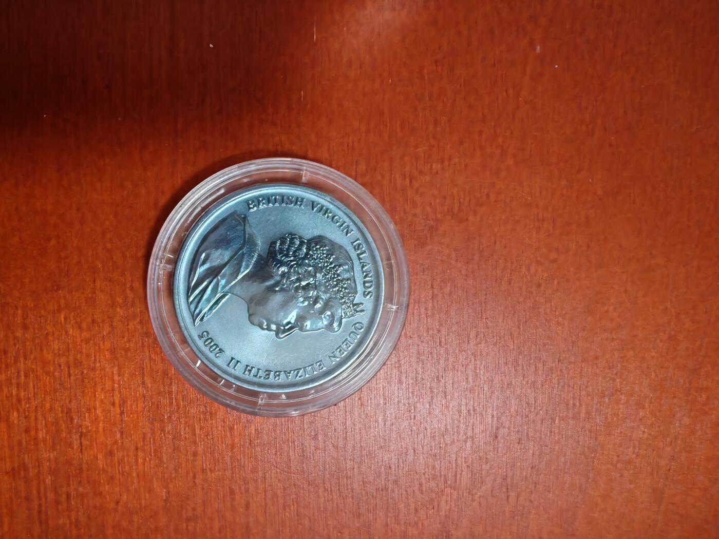 长老汇龙年精选第三十五场拍卖 2005英属维尔京群岛5元钛合金币，有盒无证