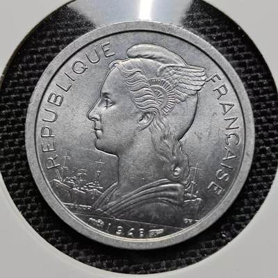 KK钱币收藏小铺 第193期 2月预留时间 每日一拍 周末发货 -  法属留尼旺1法郎
