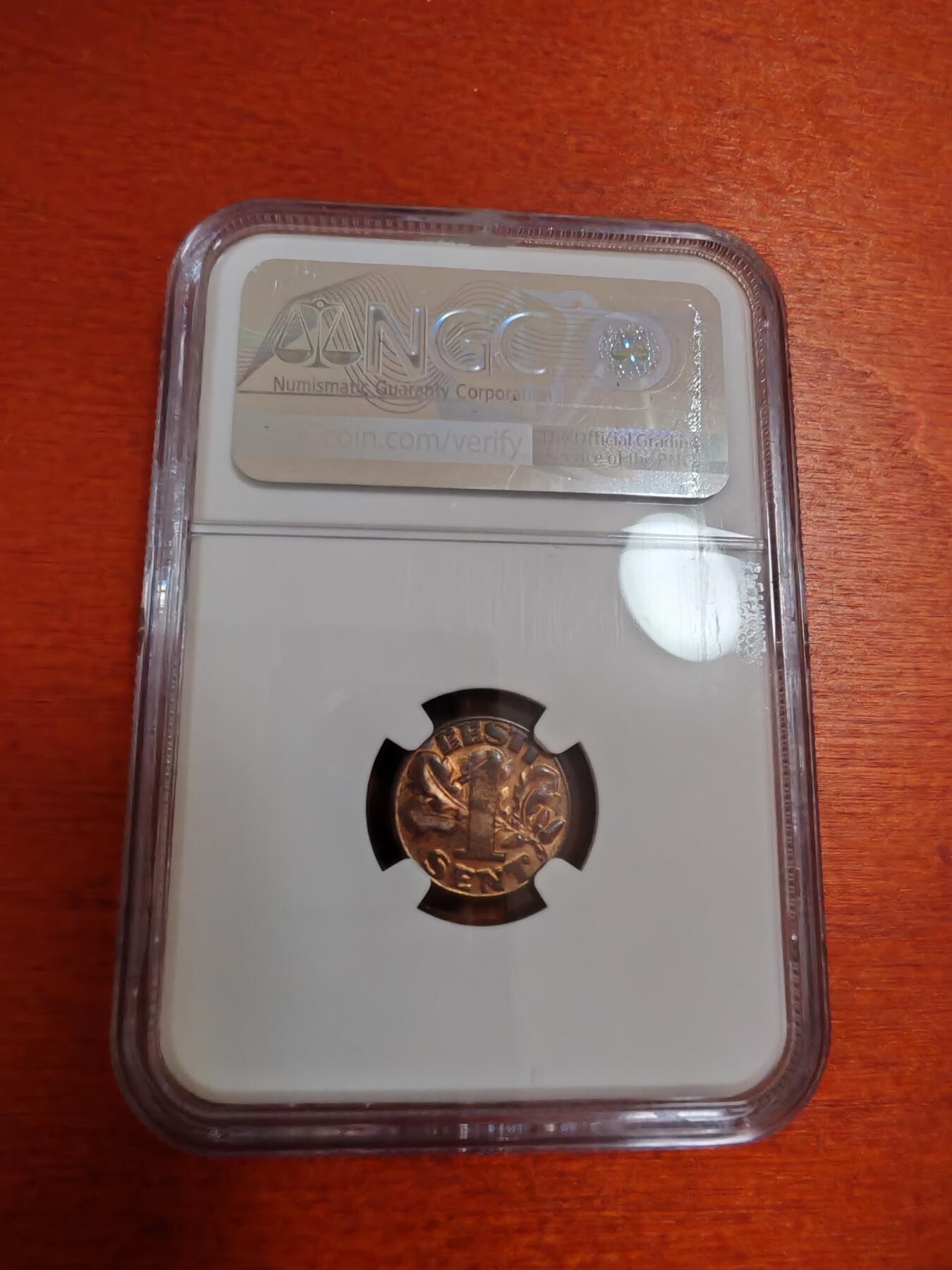 长老汇龙年精选第三十五场拍卖 1929爱沙尼亚1生特铜币，NGC MS61BN