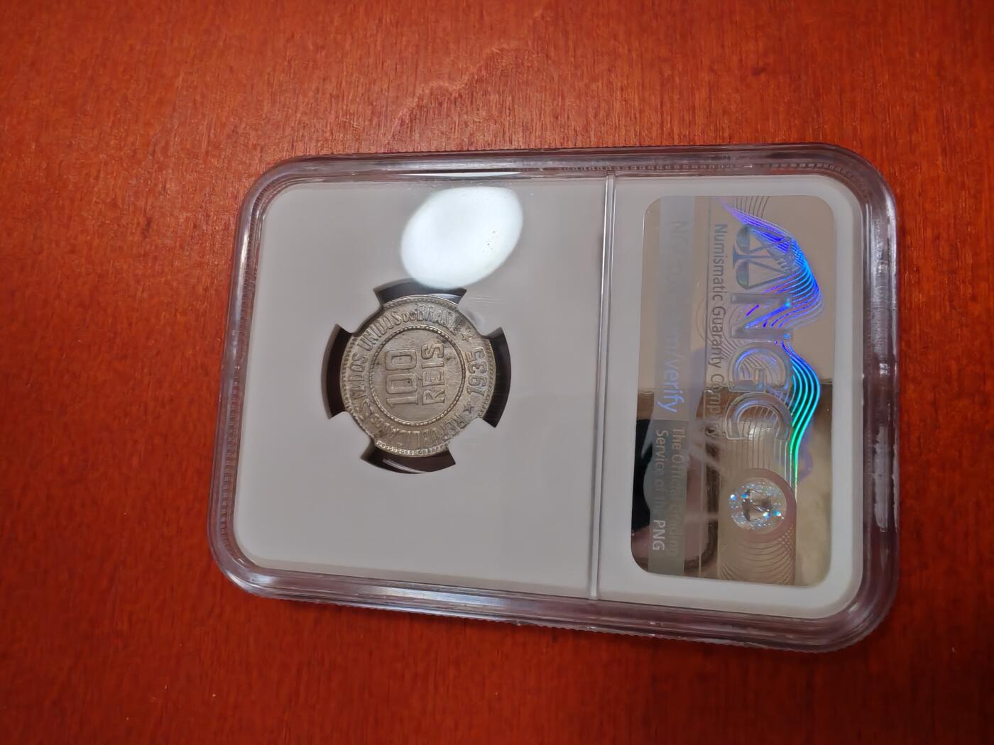 长老汇龙年精选第三十五场拍卖 1935巴西自由女神像100瑞斯镍币，NGC MS63