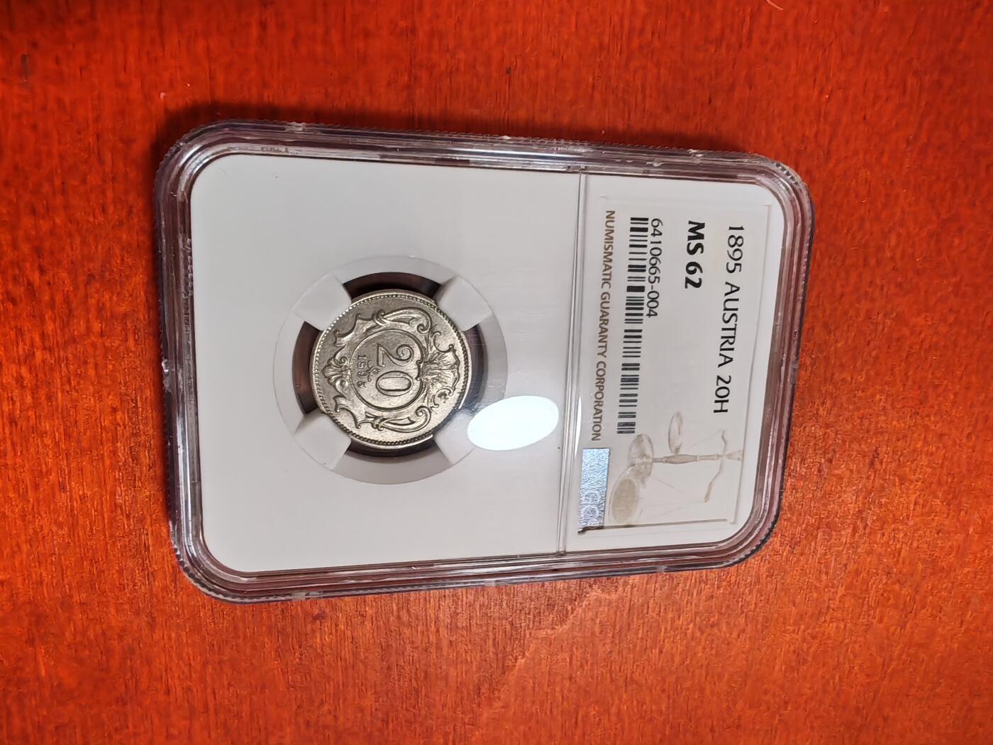 长老汇龙年精选第三十五场拍卖 1892奥地利20赫勒镍币，NGC MS62，特年
