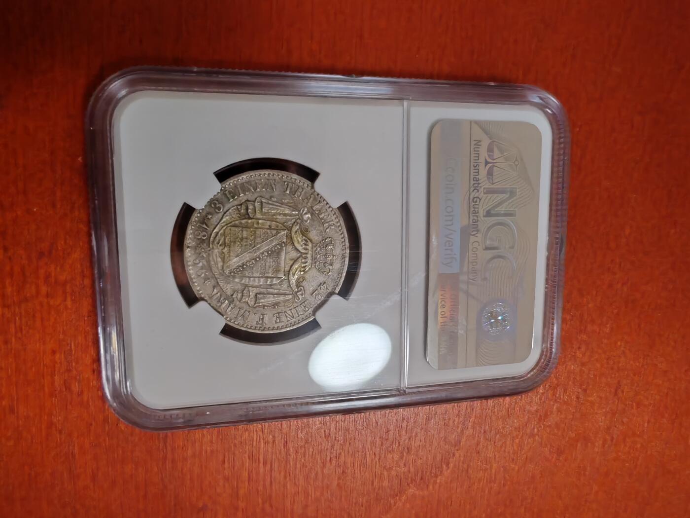 长老汇龙年精选第三十五场拍卖 1856 F 德国萨克逊1/3泰勒银币，NGC AUC