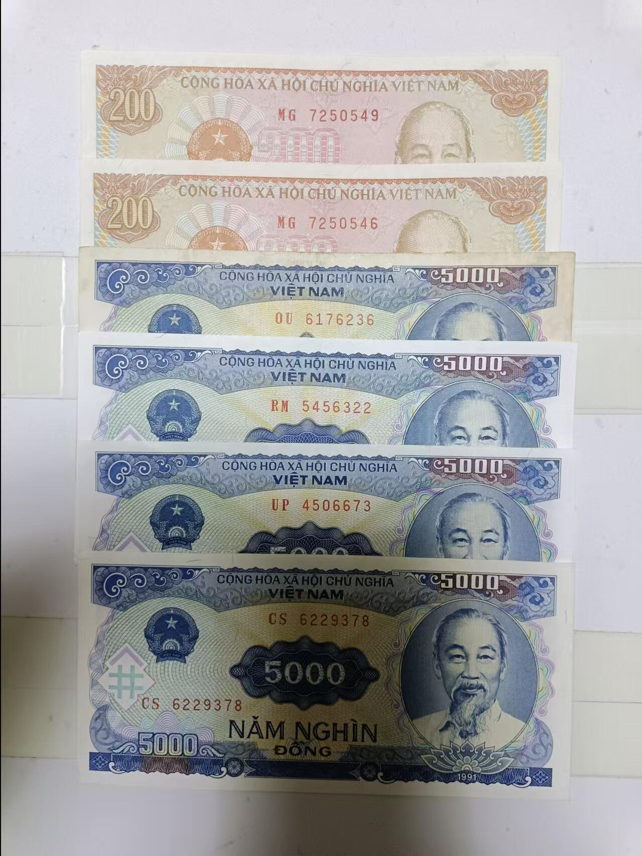【20241211】非全新硬币和纸币第199场 越南6张纸币