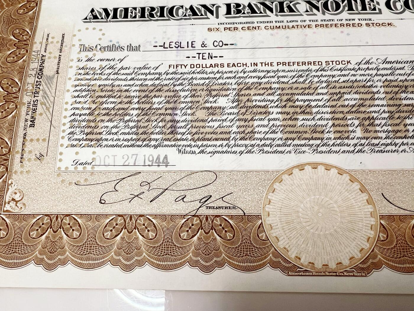 12.10周二晚19时10分开拍 百年收藏第26场 ABNC雕刻版老股票债券纸币及民国币专场 佣金5元起4拍就包邮