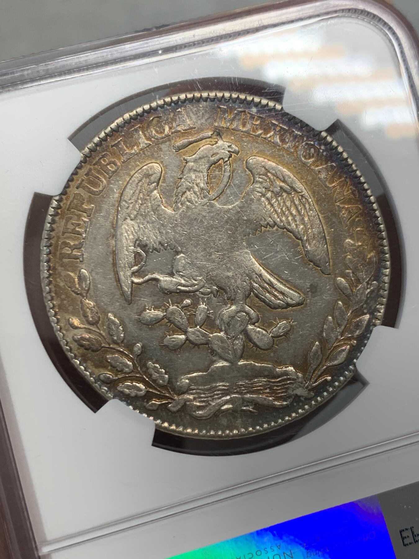 《竞宝斋》第336场 周日，周一 2场连拍 （全场包邮） NGC UNC 墨西哥1881鹰洋 整体状态如图