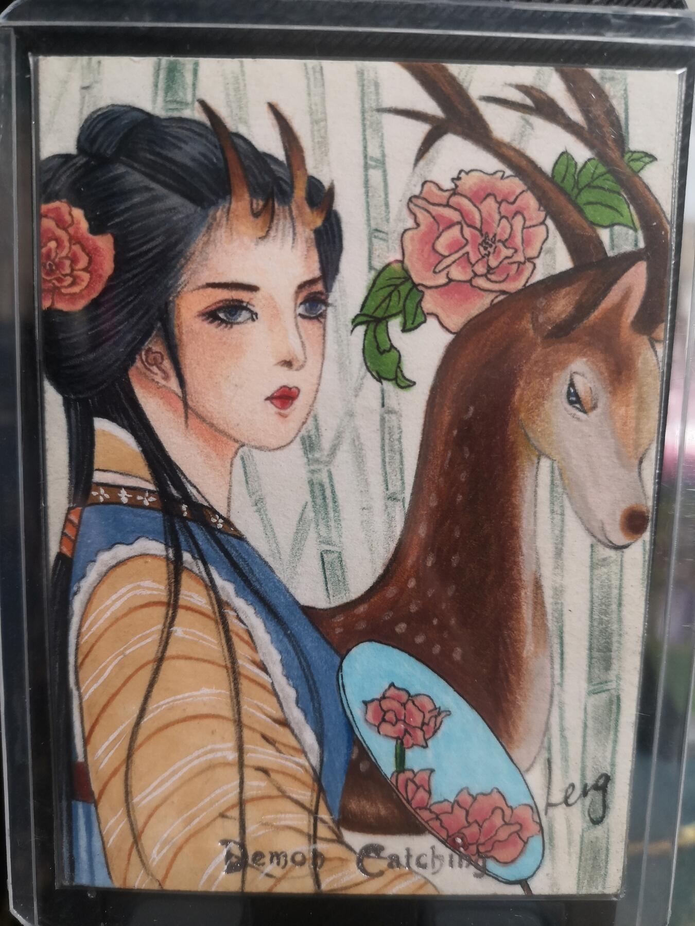 阳大大卡牌超级大甩拍第30期（固定周五晚上八点截拍，持续收拍品，进群福利早知道） 【手绘卡】捉妖记  知名画师墨白  鹿角神女