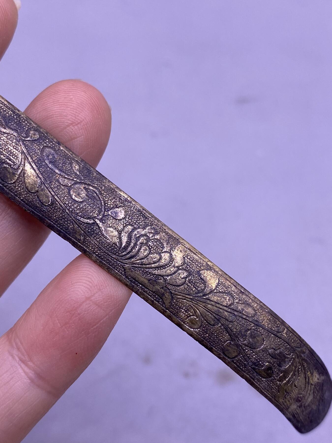老银鎏金福寿花卉簪子，尺寸12.6厘米，有款，品相如图，500包快递