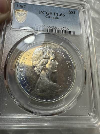 十二月精美世界钱币，章 - PCGS PL66 加拿大大雁银币 五彩