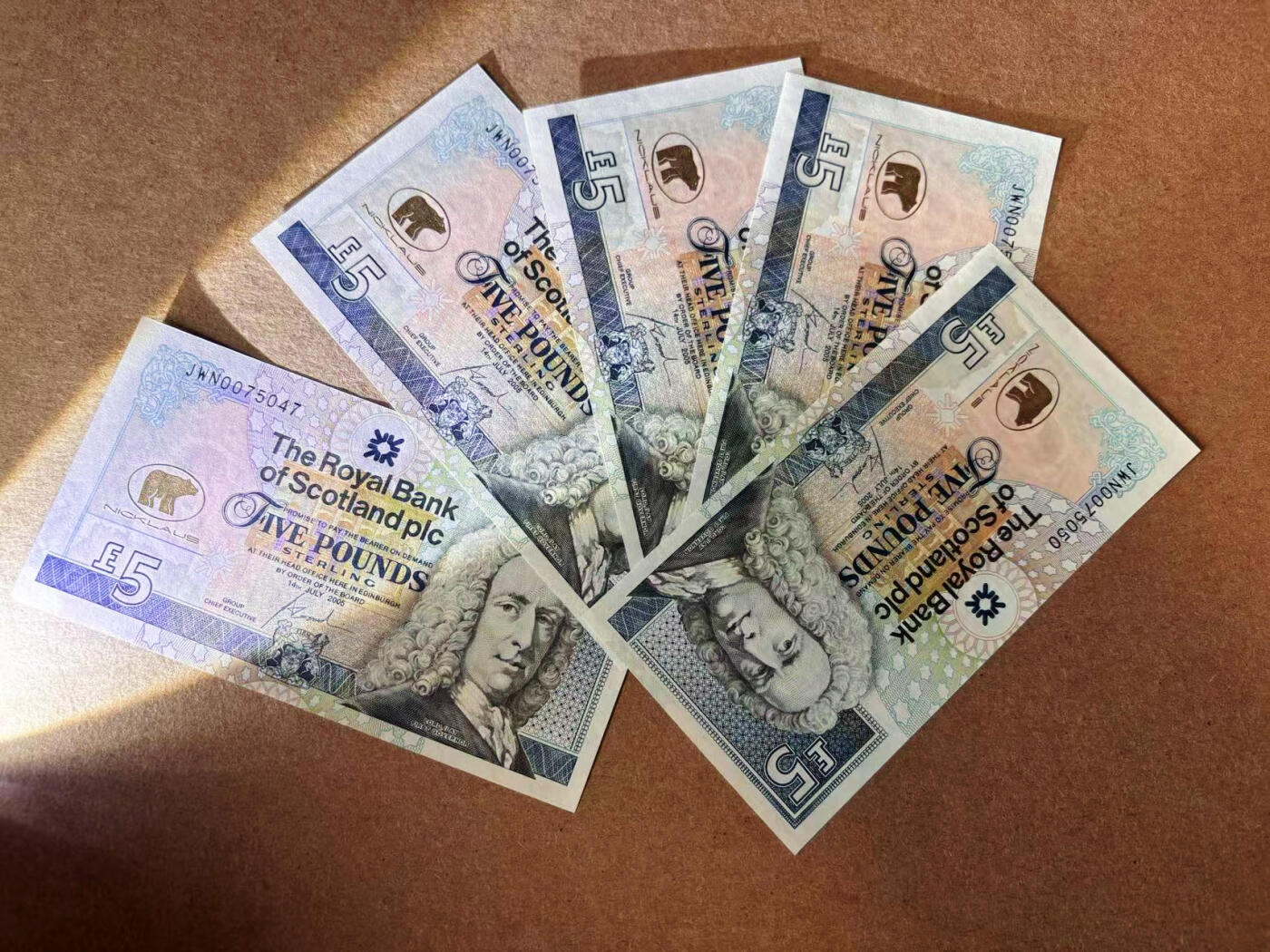 【Blue Auction】✨世界纸币精拍第594期【精】 【一组5张】苏格兰 2005年5镑 UNC-