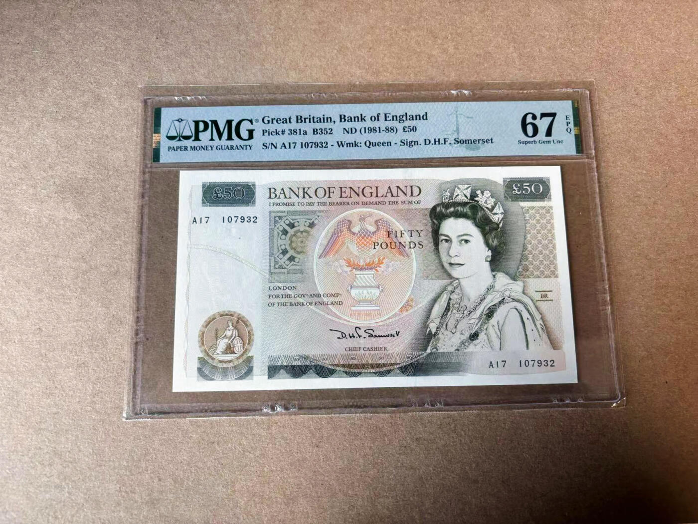 【Blue Auction】✨世界纸币精拍第594期【精】 【a版】英国 D序列 50镑 PMG67EPQ高分