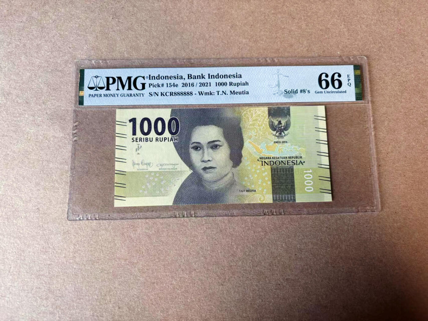【Blue Auction】✨世界纸币精拍第594期【精】 【全同8】印尼 2016年1000卢比 PMG66EPQ 