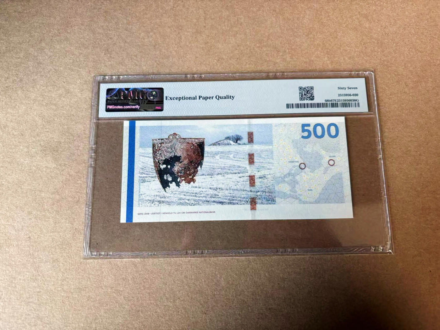 【Blue Auction】✨世界纸币精拍第594期【精】  【22小号】丹麦 2011年500克朗 PMG67EPQ高分