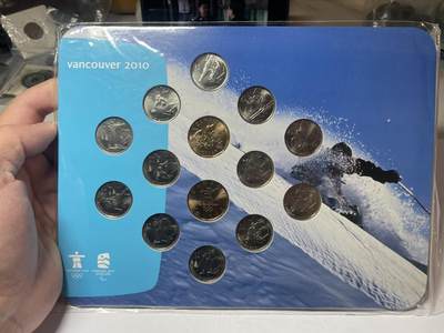 每日一拍，2024年集古藏今外币拍卖第十九期-第2场—（总第182拍），可以寄存60天，满160元包邮。 - 全新加拿大2010年温哥华冬奥会纪念套币