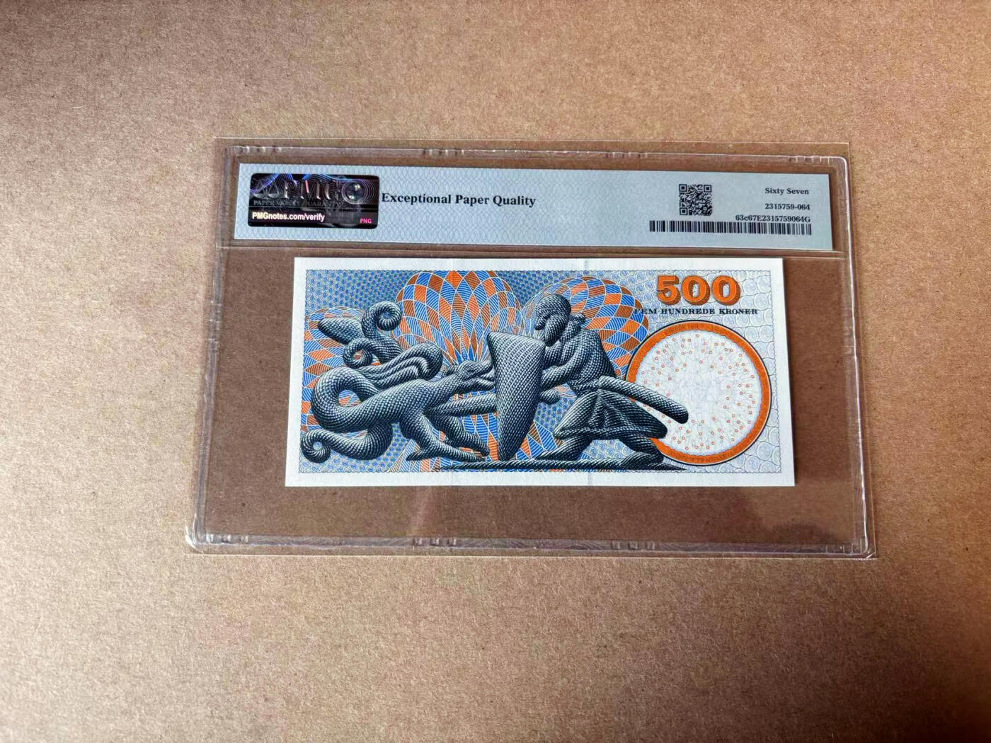 【Blue Auction】✨世界纸币精拍第594期【精】 【无47】丹麦 2006年500克朗 PMG67EPQ高分