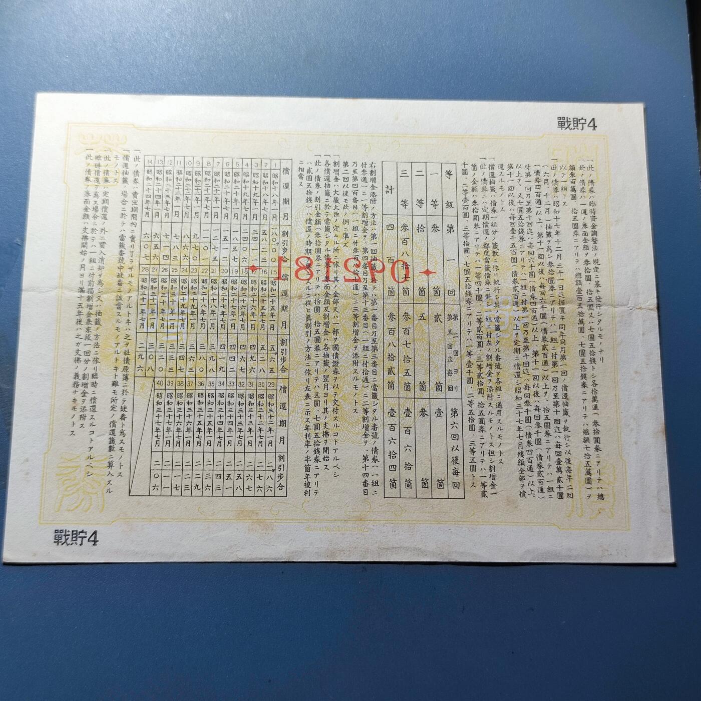 PCAI钱币11-115纸币证章杂项专场 日本二战公债 金拾五圆