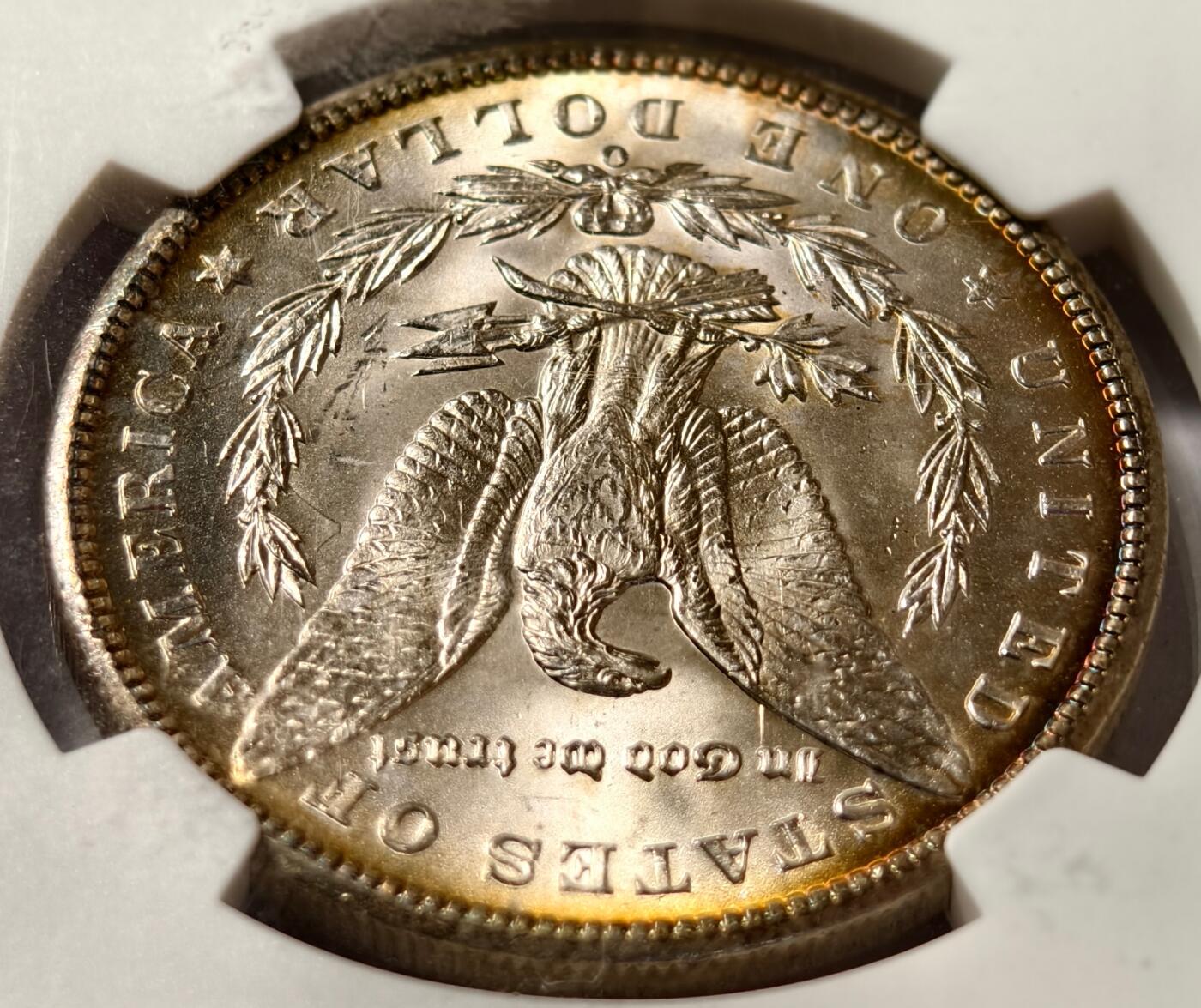 紫瑗钱币——第472期 美国 1898年 O版 摩根 大头妹1美元 银币 NGC MS64 略环彩