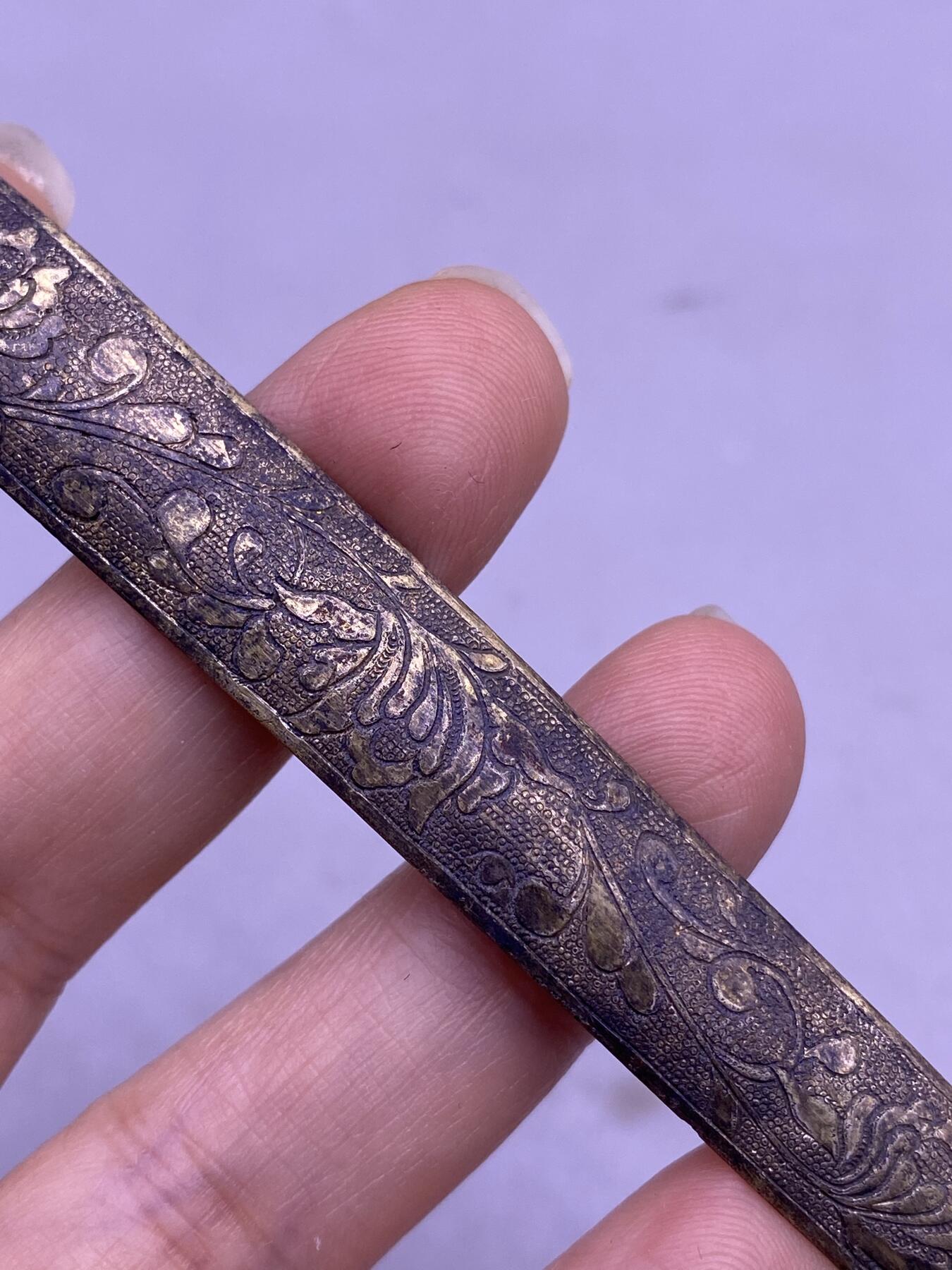 老银鎏金福寿花卉簪子，尺寸12.6厘米，有款，品相如图，500包快递