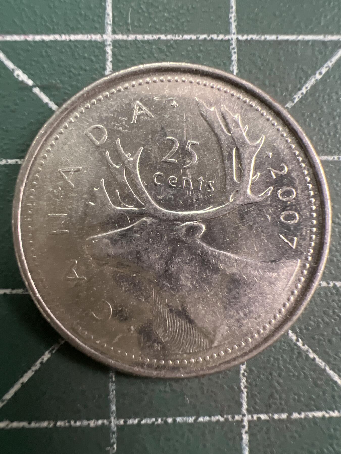 第784期  硬币专场 （无押金，捡漏，全场50包邮，偏远地区除外，接收代拍业务，本店十天发一次货） 加拿大25分  老年  2007年