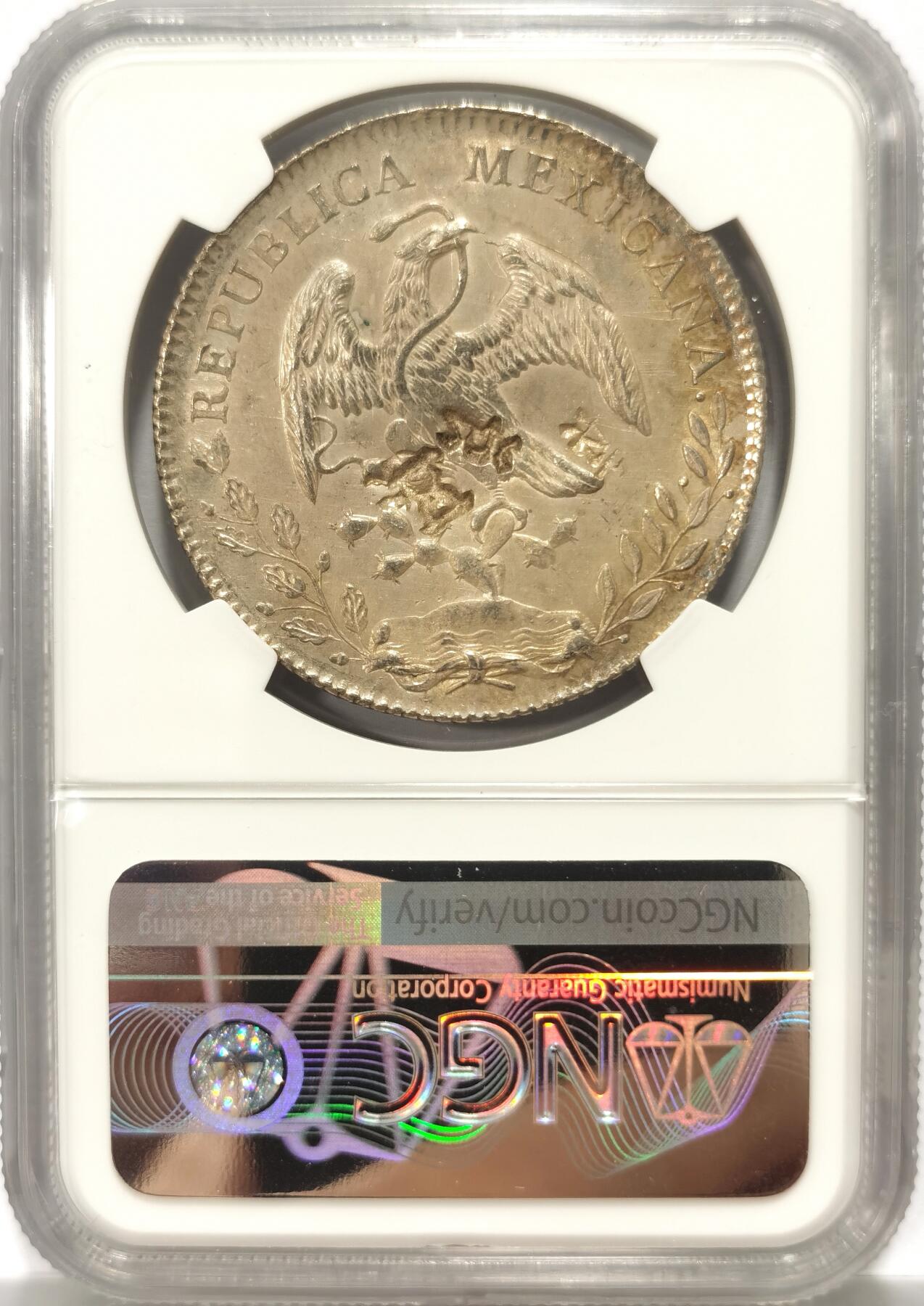 博洋堂世界钱币拍卖第103期（全场包邮） NGC AU 墨西哥1895ZS FZ版花边鹰洋 具有历史烙印的多个漂亮戳记