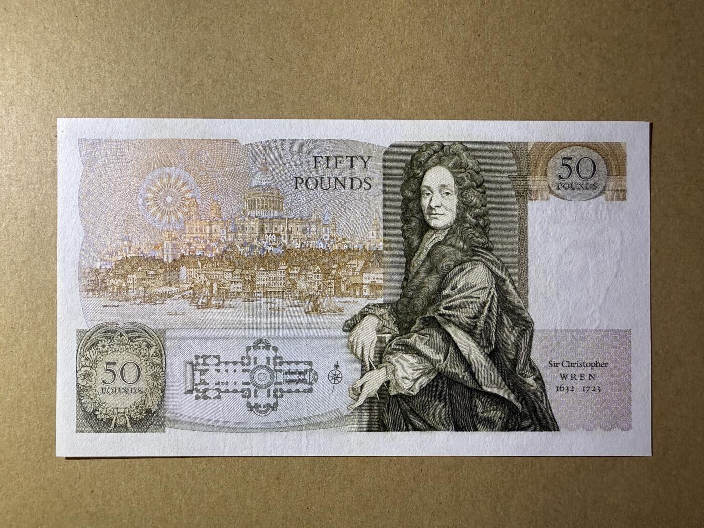 《张总收藏》179期-周日外币精品 英格兰50镑 UNC D序列 D.H.F. Somerset签名 无4