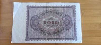 【币将精彩】纸币杂项拍卖（2026-4-27） 德国1923年10万马克纸币旧票品如图