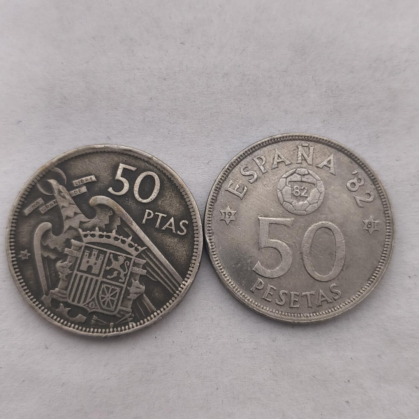 Krab外币市集Vol.3 西班牙50比塞塔2枚一组