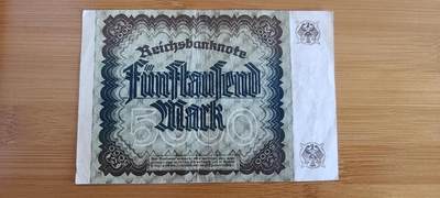【币将精彩】纸币杂项拍卖（2026-4-27） 德国1922年5000马克纸币旧票品如图
