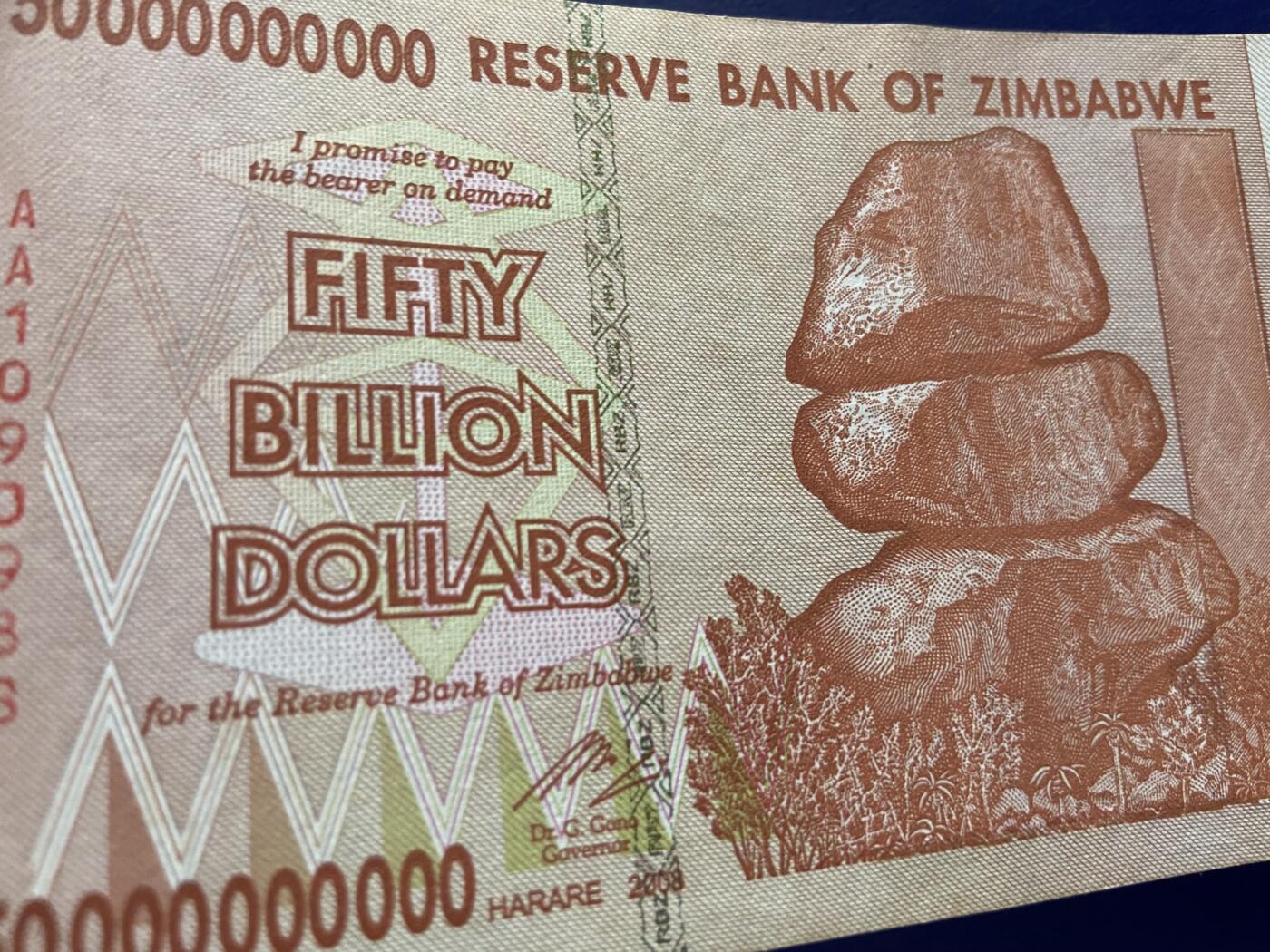 津巴布韦 500亿津巴布韦币钞票 流通品相 津巴布韦 500亿津巴布韦币钞票 流通品相