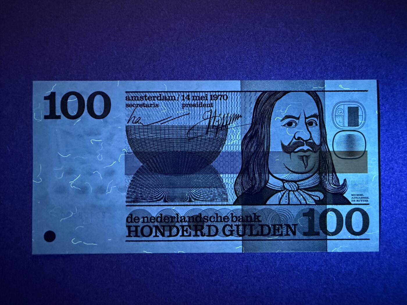 《张总收藏》179期-周日外币精品 荷兰100盾 UNC- 1970年人像版 无47