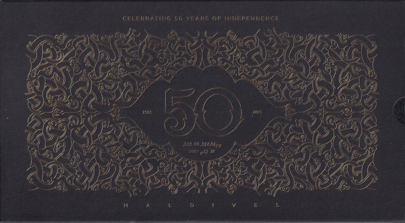 【原装册】亚洲-马尔代夫-2015年-独立50周年-纪念钞-塑料钞