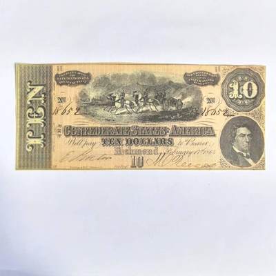 各国外币第78期 - 美国同盟政府1864年10元 unc