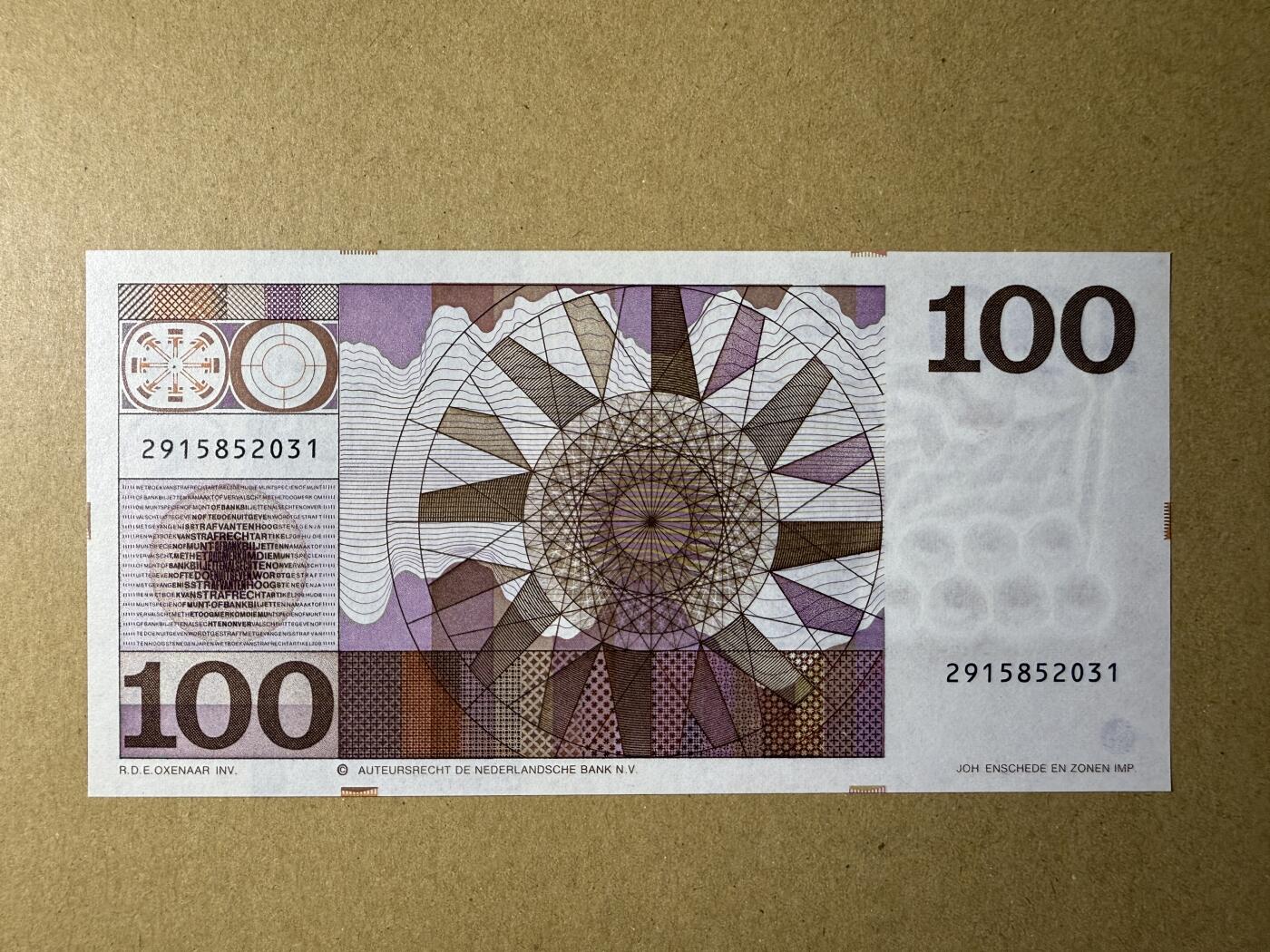《张总收藏》179期-周日外币精品 荷兰100盾 UNC- 1970年人像版 无47