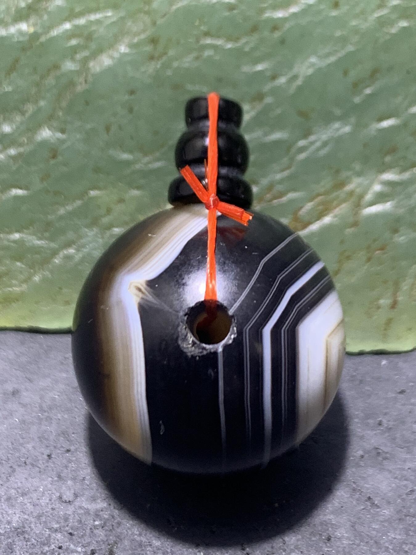 精品亚光双天眼药师玛瑙佛头三通一套