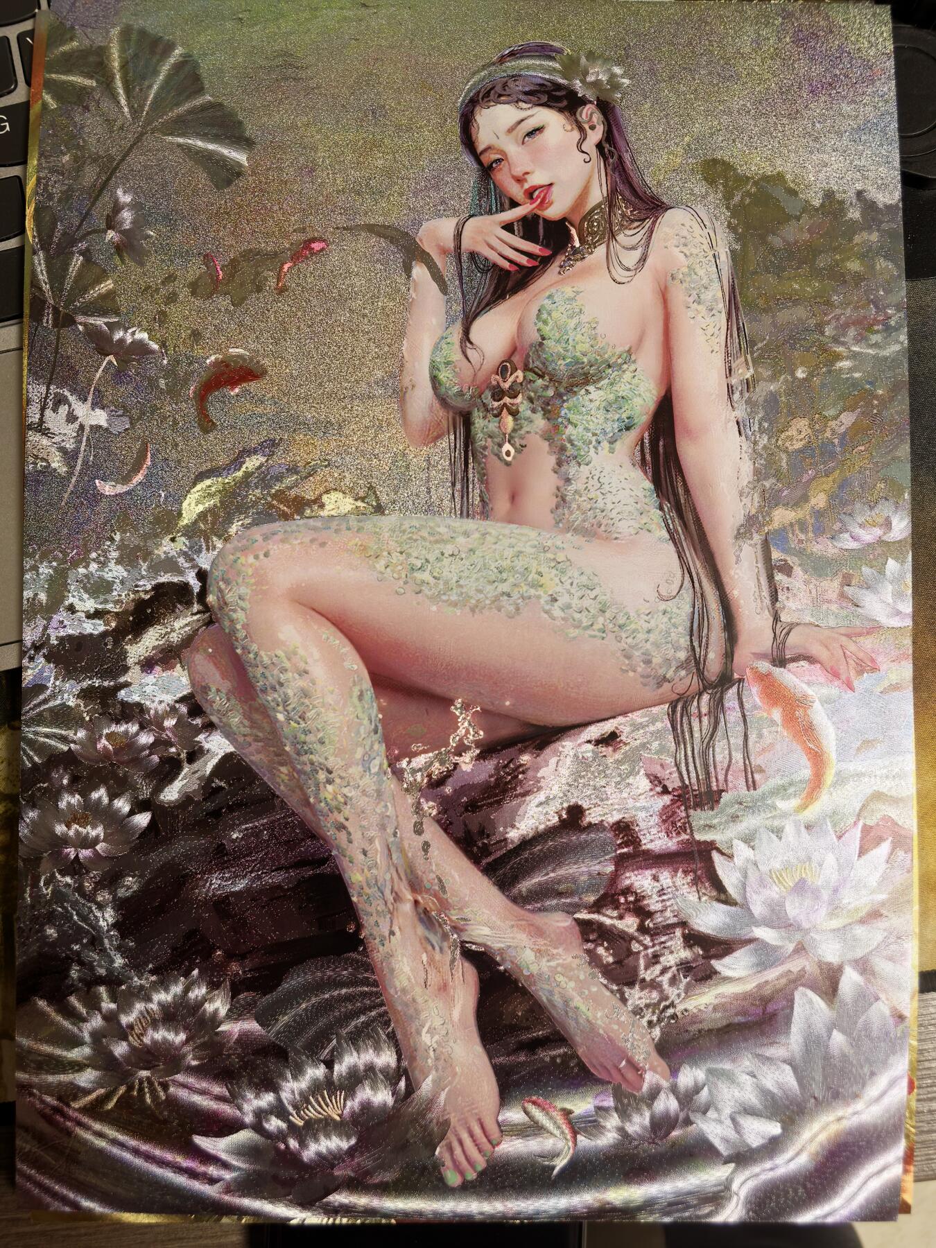 阳大大卡牌超级大甩拍第30期（固定周五晚上八点截拍，持续收拍品，进群福利早知道） 【极品尾编】燎原妖姬传A4粗闪装饰画 青蛇 编号极品尾编888/888 此号大吉 2025年开门好号