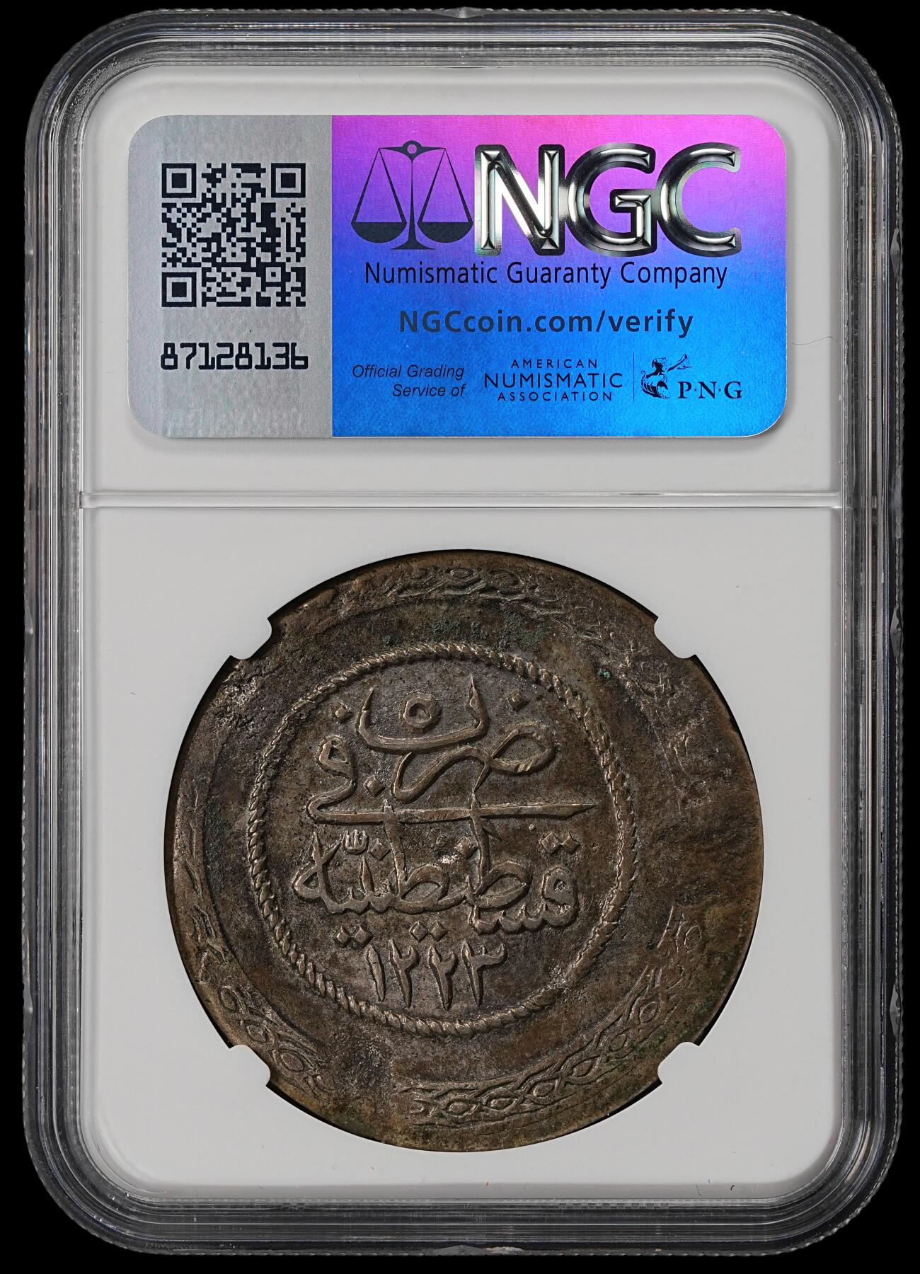 修遠堂世界钱币第五十期 全场包邮 NGC AUD AH1223//5 奥斯曼帝国5 KURUSH大银币