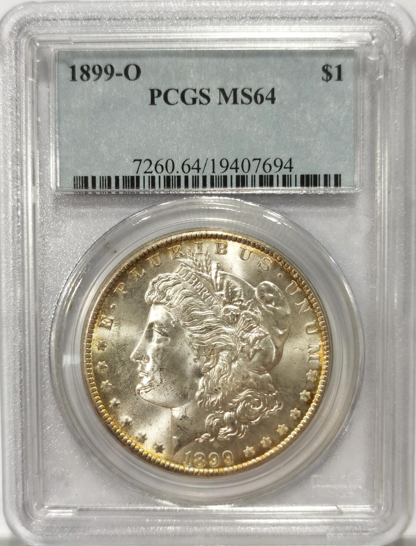 博洋堂世界钱币拍卖第103期（全场包邮） PCGS MS64 美国1899-O摩根大银币