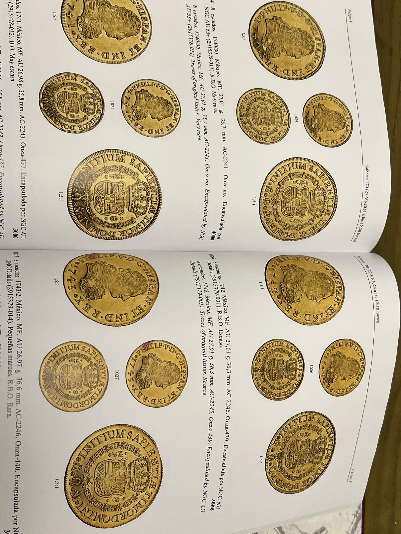 经典的塞加拉集藏拍卖 西班牙8埃斯库多金币 全手写版成交记录 加本人签名