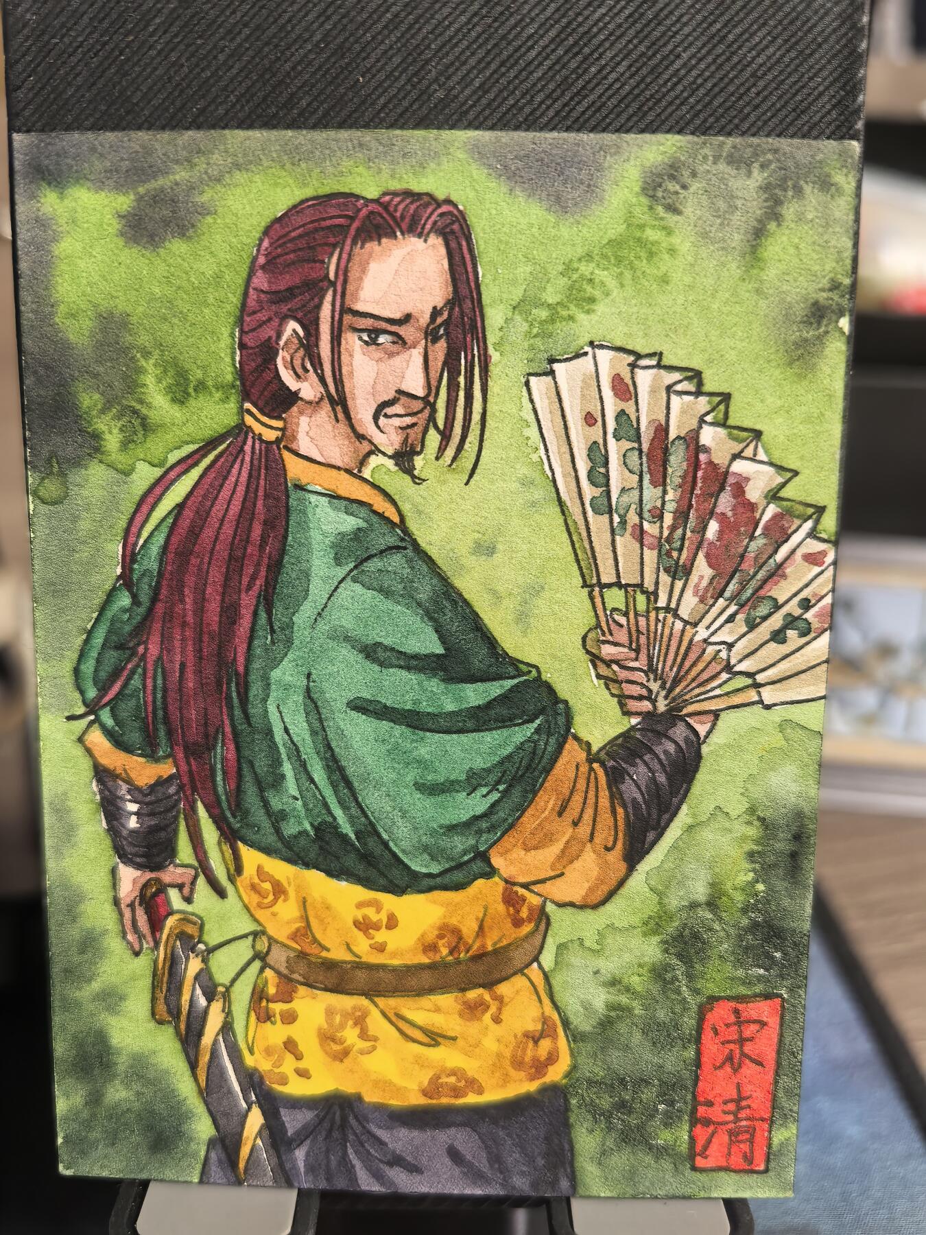 阳大大卡牌超级大甩拍第30期（固定周五晚上八点截拍，持续收拍品，进群福利早知道） 【手绘卡】知名画师 鞠嘉宁  水浒 铁扇子宋清  双铁组合之一  别有一番滋味