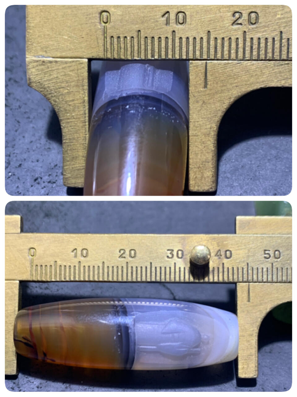 精美亚光高玉化天地缠丝玛瑙手工俏色巧雕苦修人意境桶珠一个！