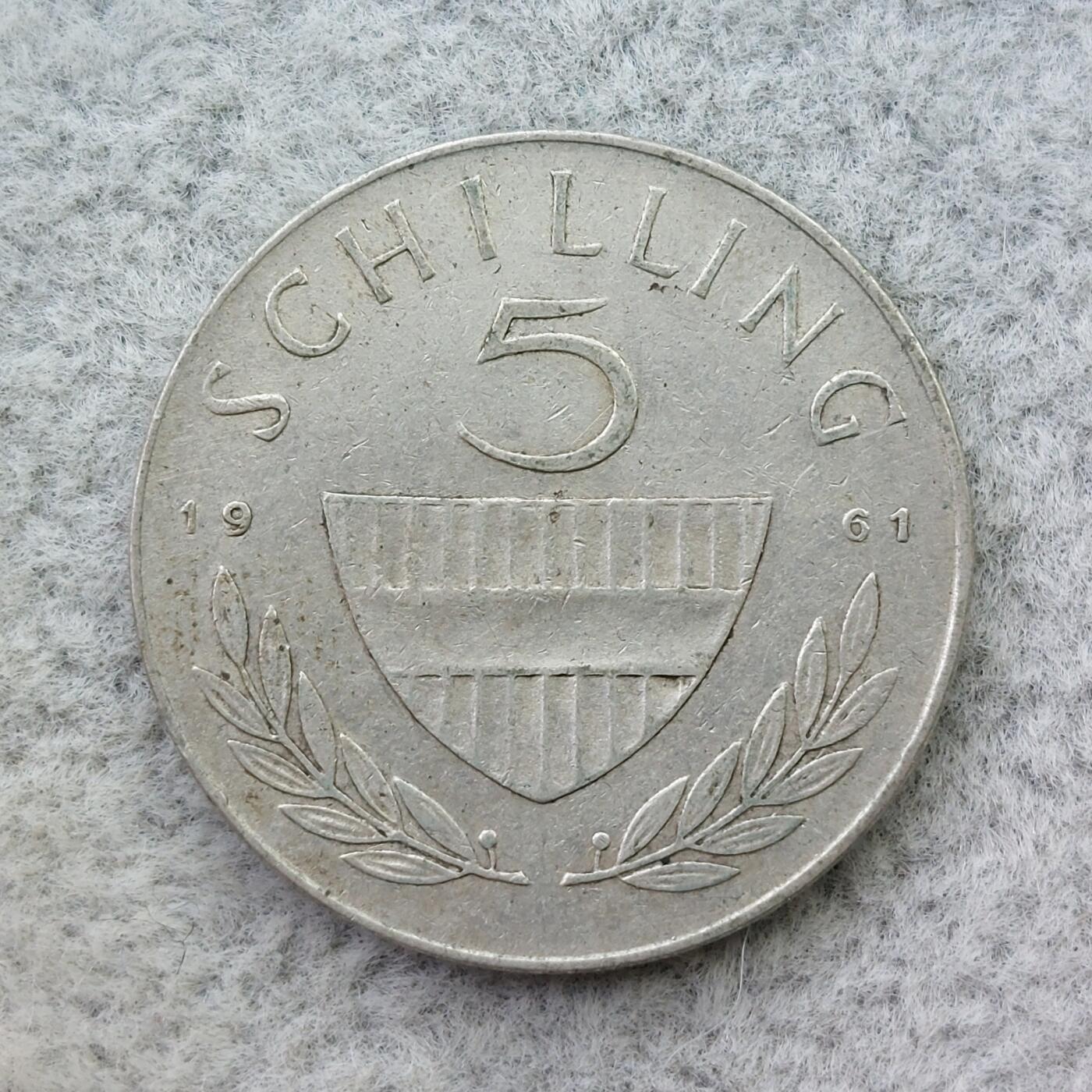 奥地利1961年5先令银币