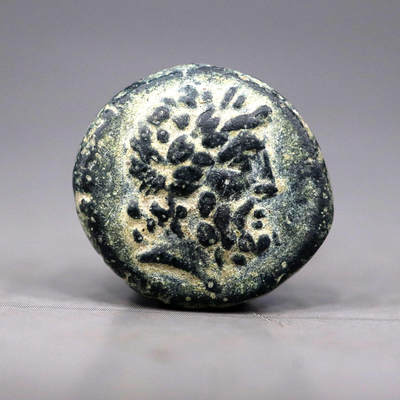 古希腊医药之神埃斯科拉庇俄斯和蛇杖图铜币 b33-26 - 古希腊医药之神埃斯科拉庇俄斯和蛇杖图铜币 b33-26