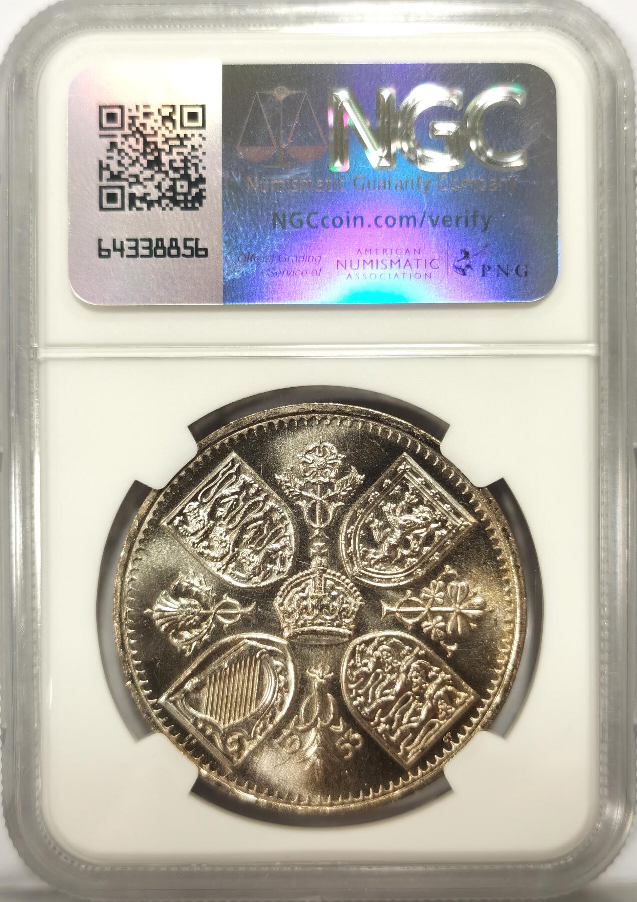 博洋堂世界钱币拍卖第103期（全场包邮） NGC MS66 英国1953年伊丽莎白二世登基纪念克朗，少见高分