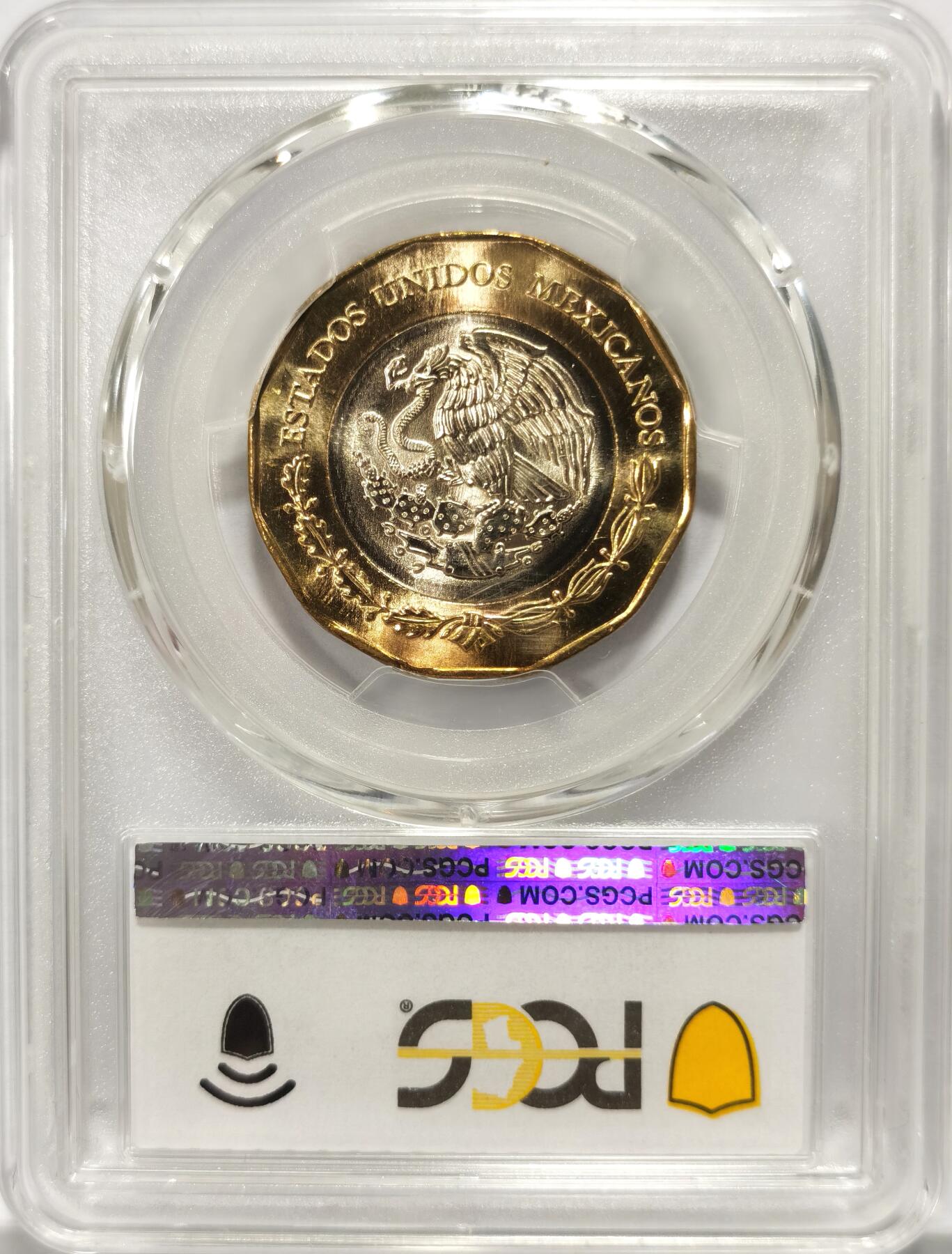 博洋堂世界钱币拍卖第103期（全场包邮） PCGS MS67 墨西哥2022年美墨建立外交关系200周年20比索双金属纪念币