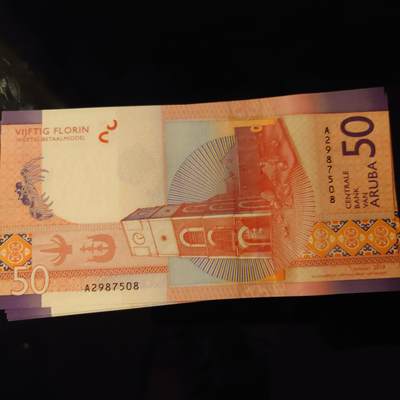 【世界钱币】精选微拍第154期暨2024年第66期～部分新品卖剩品种展销 2019年阿鲁巴50元 全新绝品无4尾号508