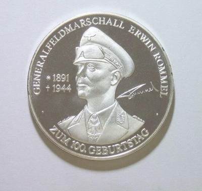 德国沙漠之狐隆美尔 半履带装甲车金字塔高浮雕精制镀银章 40MM - 德国沙漠之狐隆美尔 半履带装甲车金字塔高浮雕精制镀银章 40MM