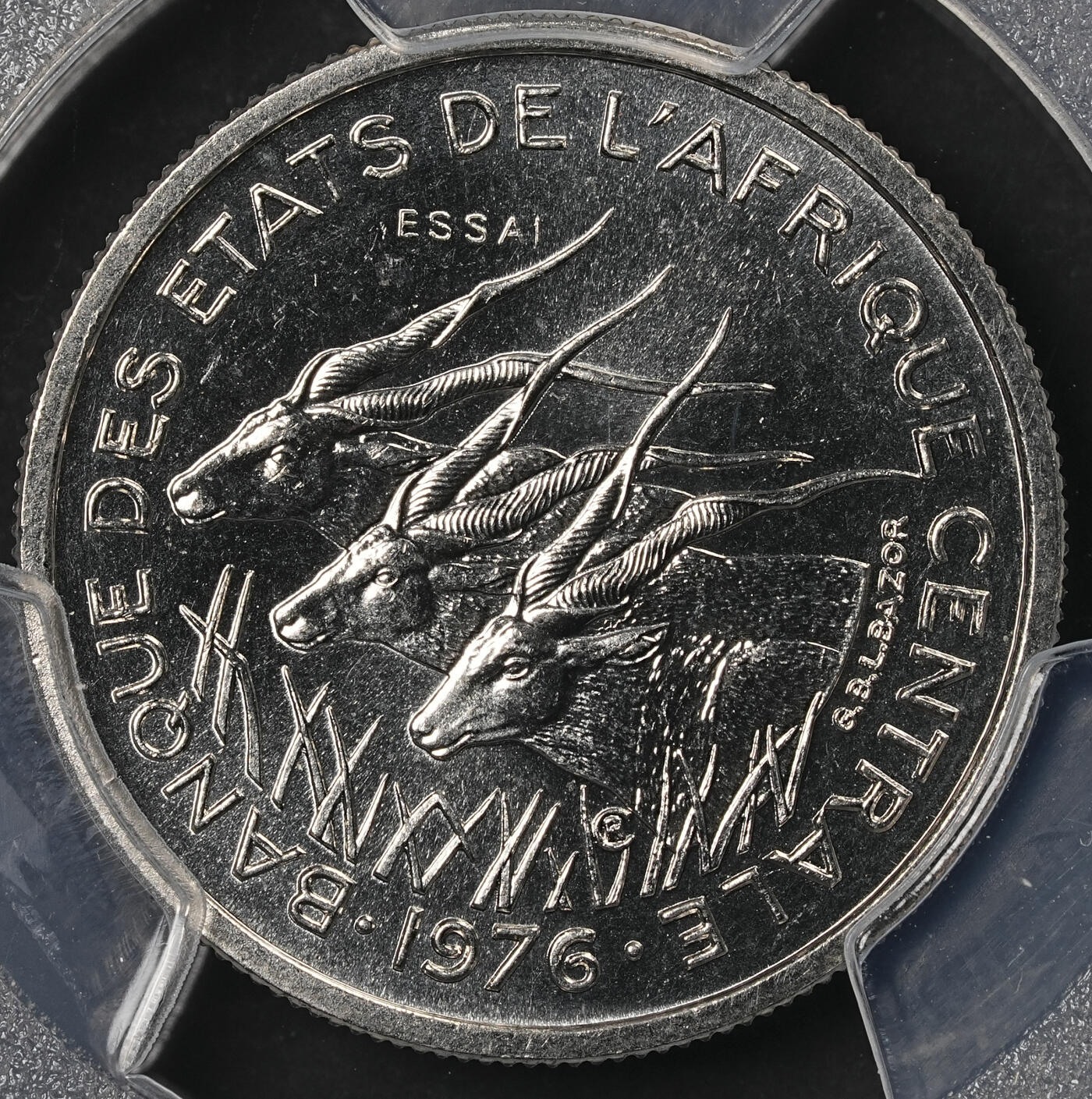 修遠堂世界钱币第五十期 全场包邮 PCGS SP67 1976年中非共和国50法郎样币 ESSAI A厂铭