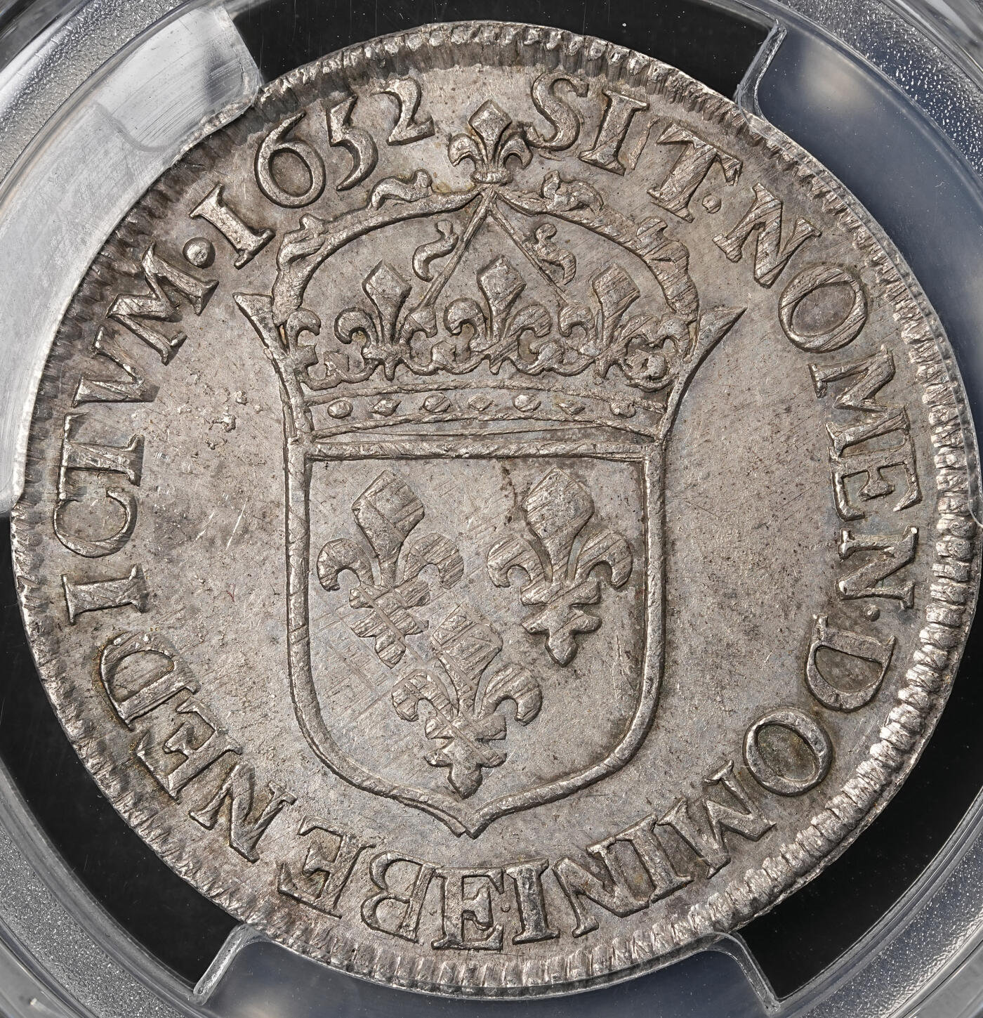 修遠堂世界钱币第五十期 全场包邮 PCGS AU53 1652年法国路易十四少年头像1/2埃居银币 E厂铭 少见品种 PCGS唯一冠军分