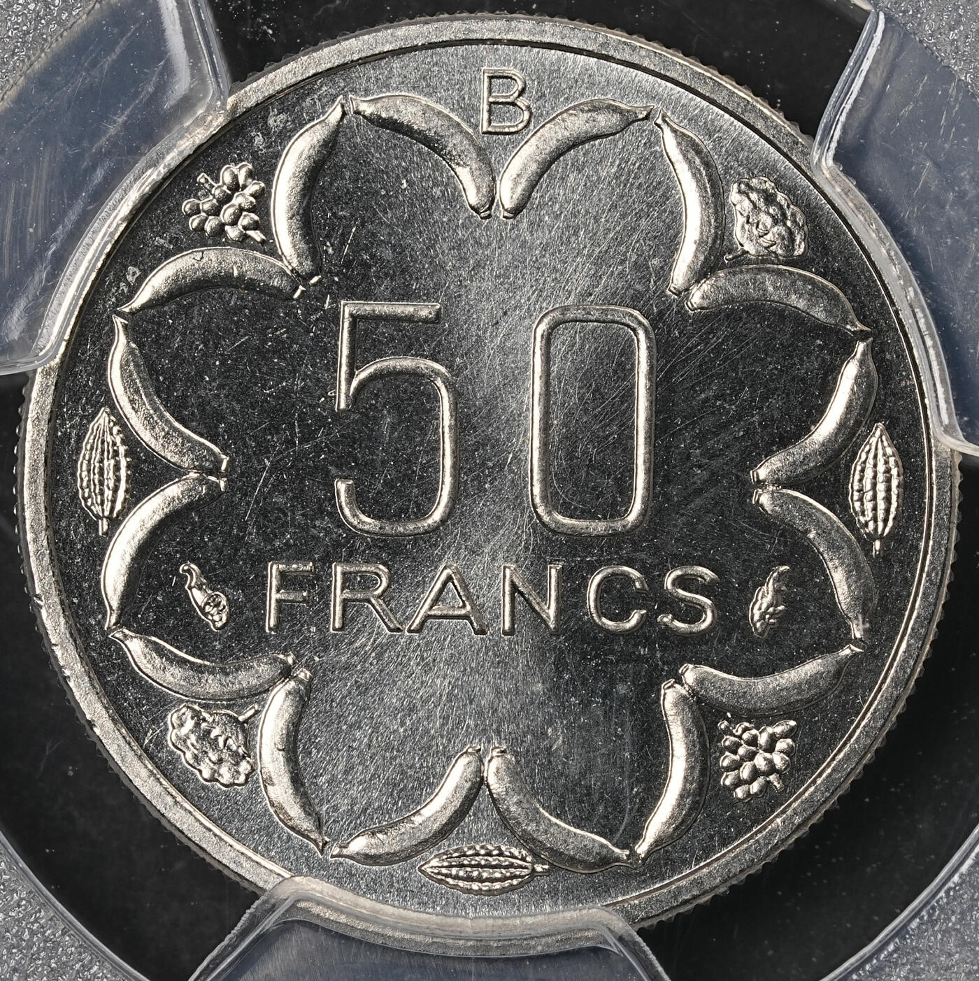 修遠堂世界钱币第五十期 全场包邮 PCGS SP68 1976年中非共和国50法郎样币 ESSAI B厂铭