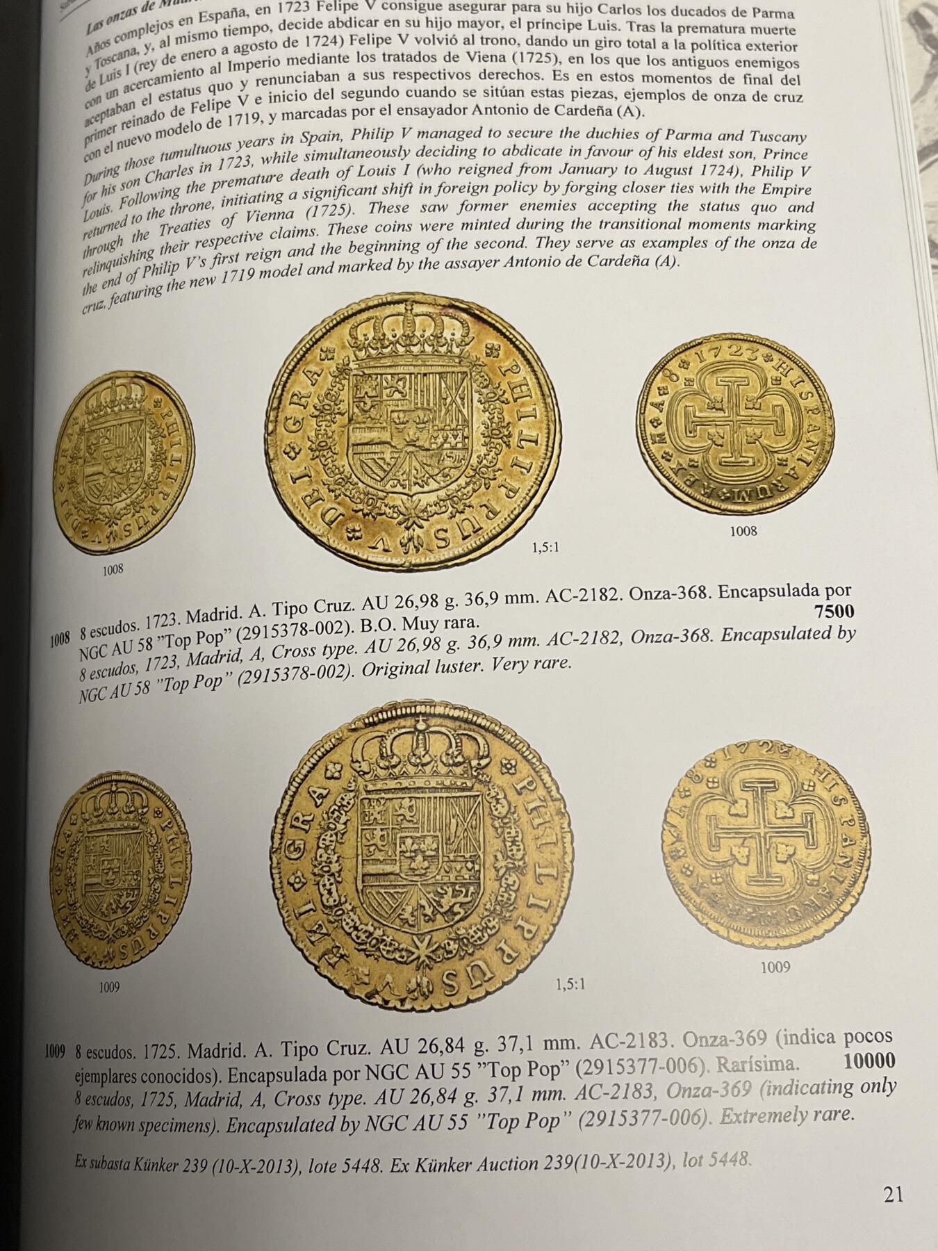 经典的塞加拉集藏拍卖 西班牙8埃斯库多金币 全手写版成交记录 加本人签名